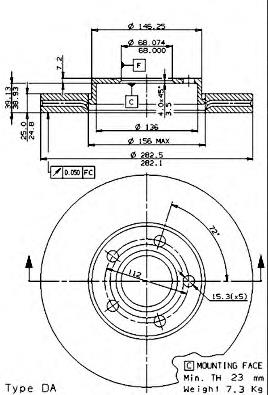 Купити 09719510 Brembo Ротор гальмівний