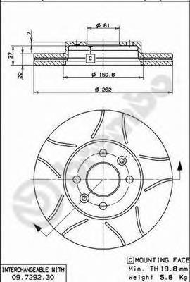 Диск переднього гальма Brembo 09729277 ціна, від 33.26 USD