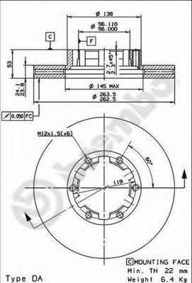 Диск гальмівний передній 09711810 Brembo