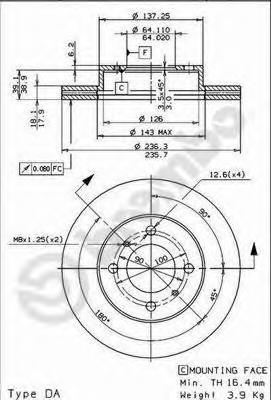 09705610 Brembo Гальмо дискове переднє
