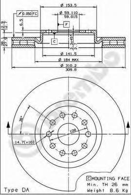 Гальмівні диски передні 09707411 Brembo