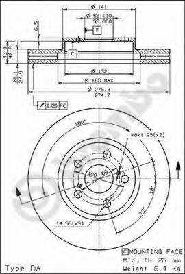 Купити 09670810 Brembo Ротор гальмівний