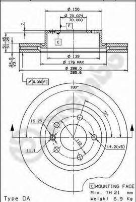 Гальмівні диски передні 09588910 Brembo
