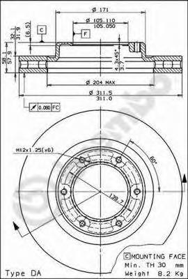 Диск переднього гальма Brembo 09591410 ціна, від 50.30 USD