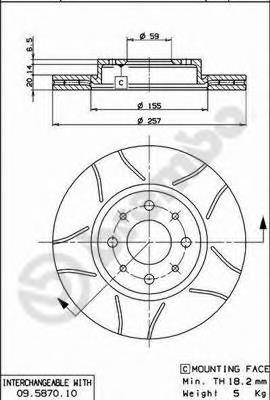 Гальмівні диски передні 09587075 Brembo