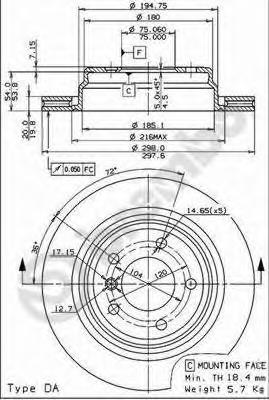 Гальмівні диски 09684114 Brembo