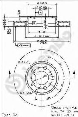 Купити 09863311 Brembo Ротор гальмівний