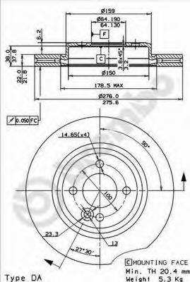 Купити 09865511 Brembo Ротор гальмівний