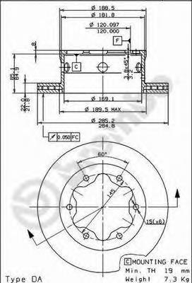 Купити 09847510 Brembo Диск заднього гальма
