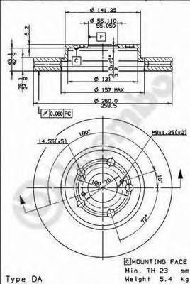 Диск переднього гальма Brembo 09739511 ціна, від 32.21 USD