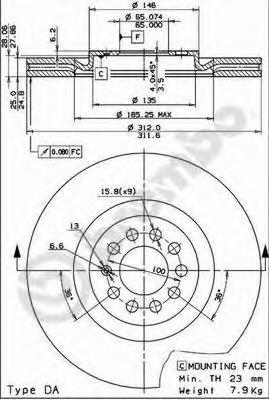 Гальмівні диски передні 09788011 Brembo