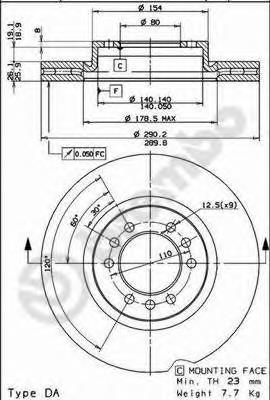 Диск переднього гальма Brembo 09772310 ціна, від 44.58 USD