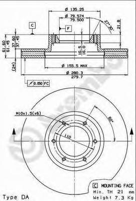 Диск переднього гальма Brembo 09771710 ціна, від 48.12 USD