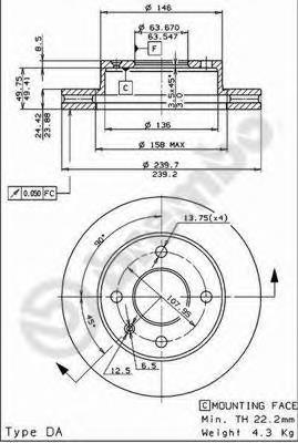 Гальмівні диски передні 09491434 Brembo