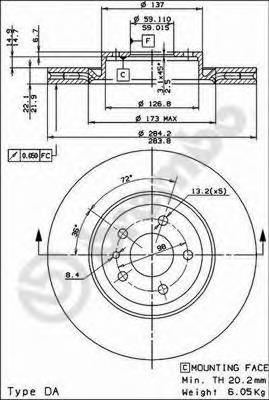 Диск переднього гальма Brembo 09493924 ціна, від 33.17 USD