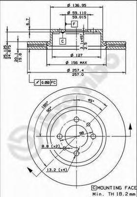 Диск переднього гальма Brembo 09476810 ціна, від 26.90 USD