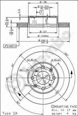 09510110 Brembo Гальмо дискове переднє