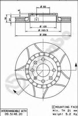 Гальмівні диски передні 09514876 Brembo