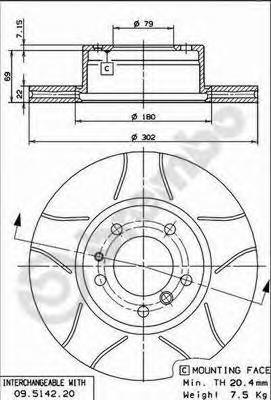 Гальмівні диски передні 09514276 Brembo
