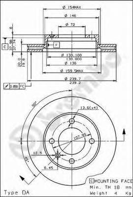 Диск гальмівний передній Ford 5022655