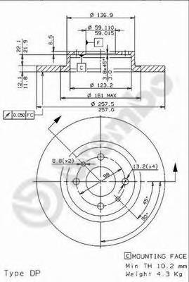 Купити 08962114 Brembo Ротор гальмівний