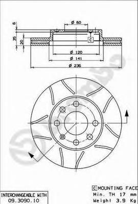 09309075 Brembo Гальмо дискове переднє