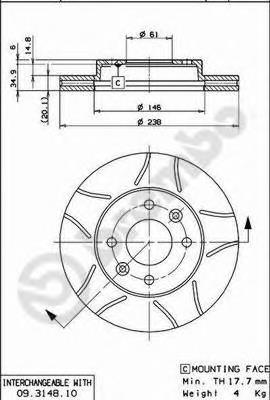 Купити 09314875 Brembo Ротор гальмівний