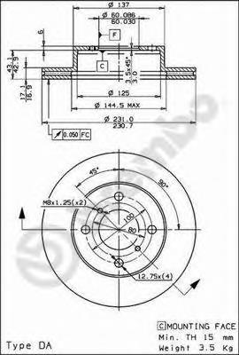 Купити 09309520 Brembo Ротор гальмівний