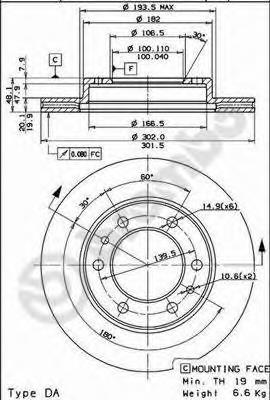 Гальмівні диски передні 09567910 Brembo
