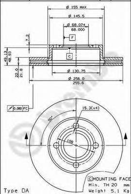 Диск переднього гальма Brembo 09571010 ціна, від 36.70 USD