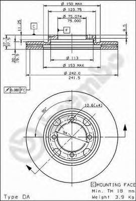 Купити 09565410 Brembo Ротор гальмівний