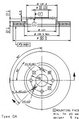 Гальмівні диски передні 09584334 Brembo