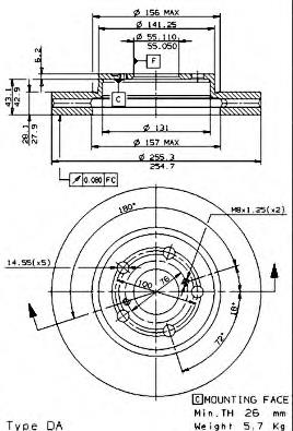09584520 Brembo Гальмо дискове переднє