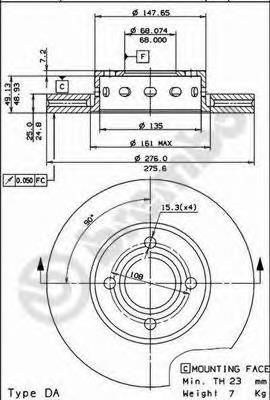 Купити 09572410 Brembo Ротор гальмівний