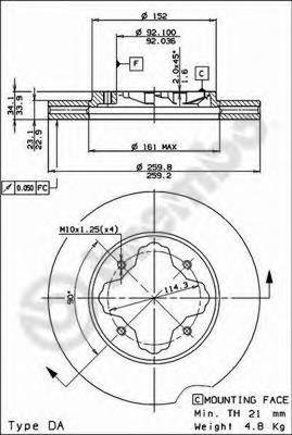 Диск переднього гальма Brembo 09529014 ціна, від 30.41 USD