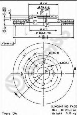 Гальмівні диски передні 09518030 Brembo