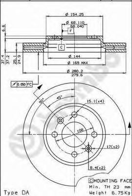 09522110 Brembo Гальмо дискове переднє