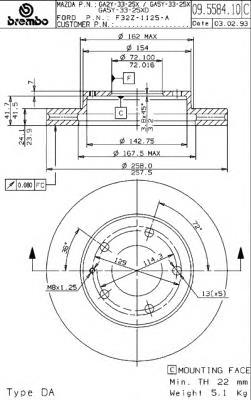 Гальмівні диски передні 09558414 Brembo