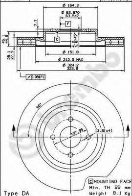 Гальмівні диски передні 09548650 Brembo