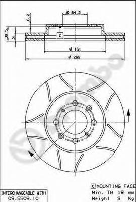Диск переднього гальма Brembo 09550975 ціна, від 31.44 USD