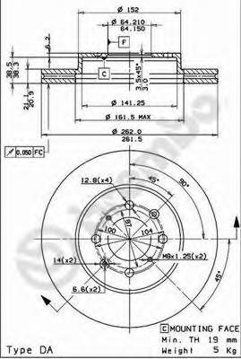Гальмівні диски передні 09550911 Brembo