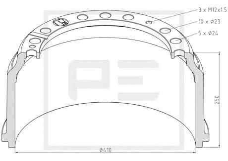 Купити A3874210101 Mercedes Барабан гальмівний передній