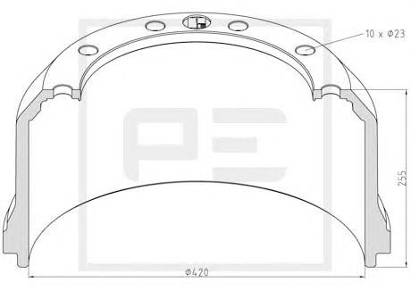 Барабан гальмівний задній 5021202619 Renault (RVI)