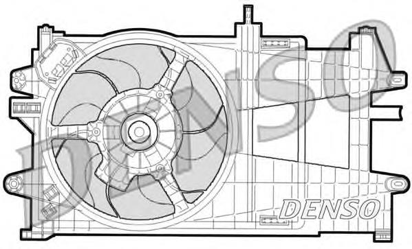 DER09033 Denso Дифузор радіатора охолодження, в зборі з мотором і крильчаткою