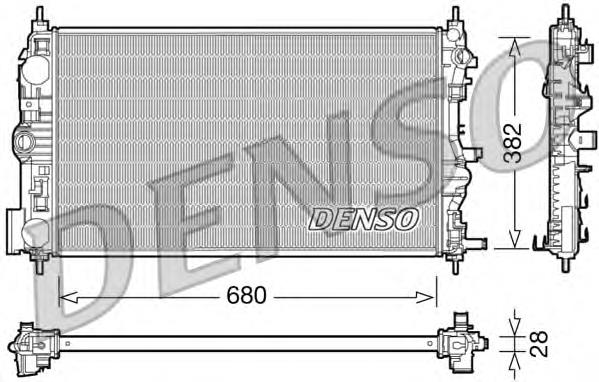 Купити DRM15005 Denso Радіатор двигуна