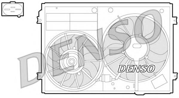 Електровентилятор охолодження в зборі (двигун + крильчатка) DER32012 Denso