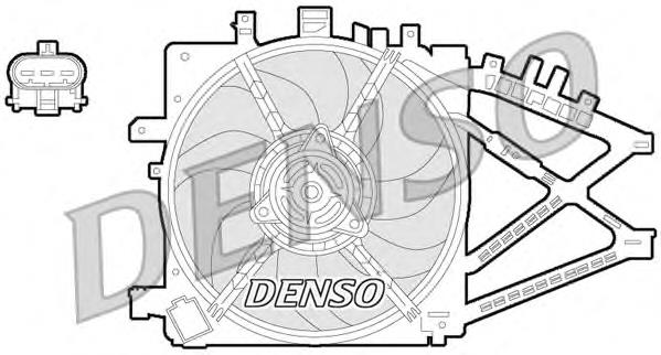 Електровентилятор охолодження в зборі (двигун + крильчатка) DER20014 Denso