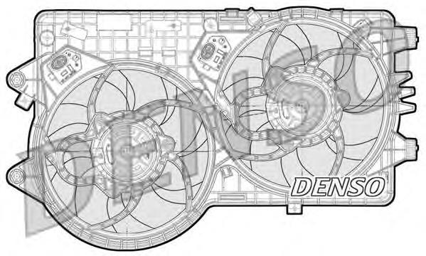 DER09092 Denso дифузор радіатора охолодження, в зборі з двигуном і крильчаткою