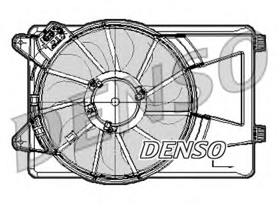 Дифузор радіатора охолодження, в зборі з двигуном і крильчаткою Denso DER09069