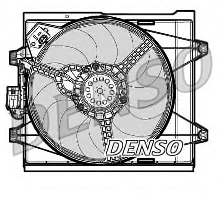 Дифузор радіатора охолодження, в зборі з двигуном і крильчаткою Denso DER09048
